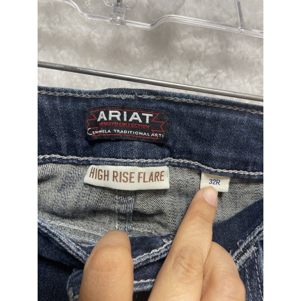 Ariat High Rise Flare Jeans Women's Size 32R Chimayo Extreme Flares Boho - Picture 2 of 10